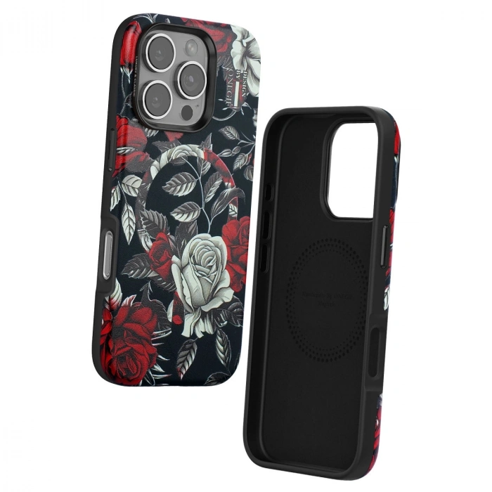 HERŞEYTREND Onegif İphone 16 Pro Max Flower Series Magsafe Kapak - Siyah