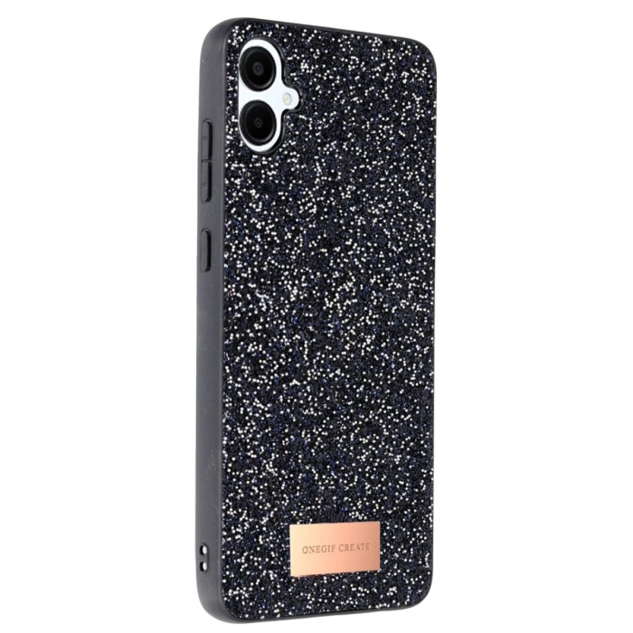 HERŞEYTREND Onegif Samsung Galaxy A06 Bright Simli Kapak - Siyah