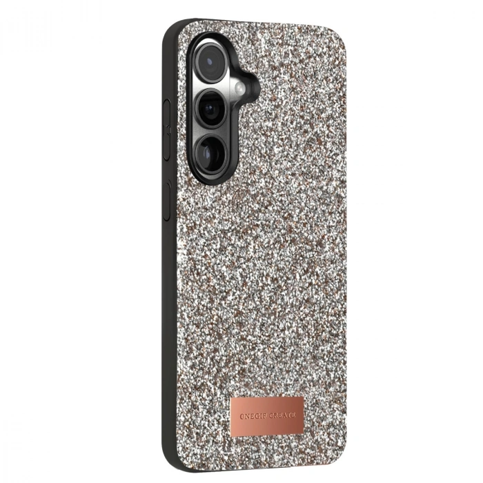 HERŞEYTREND Onegif Samsung Galaxy S24 Plus Bright Simli Kapak - Gümüş