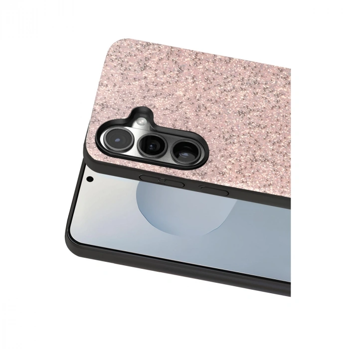 HERŞEYTREND Onegif Samsung Galaxy S25 Plus Bright Simli Kapak - Pembe
