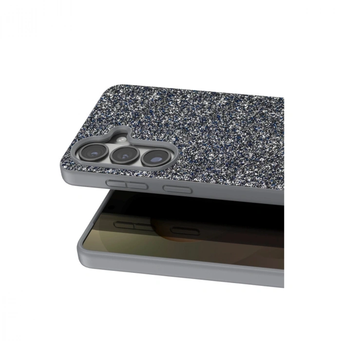 HERŞEYTREND Onegif Samsung Galaxy S26 Bright Simli Kapak - Gümüş