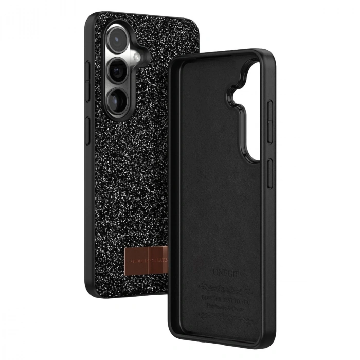 HERŞEYTREND Onegif Samsung Galaxy S26 Plus Bright Simli Kapak - Siyah