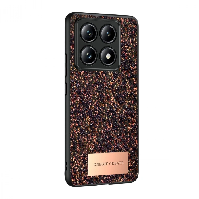 HERŞEYTREND Onegif Xiaomi Mi 14t Pro Bright Simli Kapak - Derin Mor
