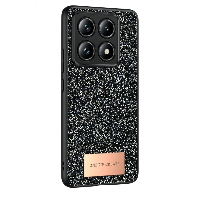 HERŞEYTREND Onegif Xiaomi Mi 14t Pro Bright Simli Kapak - Siyah