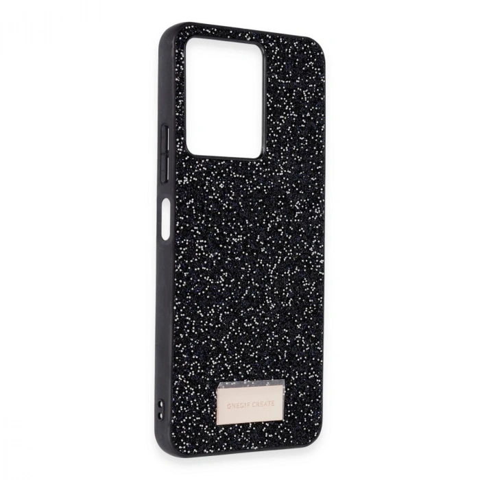 HERŞEYTREND Onegif Xiaomi Redmi 13c Bright Simli Kapak - Siyah