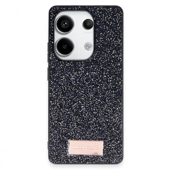 HERŞEYTREND Onegif Xiaomi Redmi Note 13 Pro 4g Bright Simli Kapak - Siyah