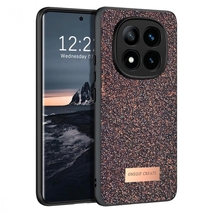 HERŞEYTREND Onegif Xiaomi Redmi Note 14 Pro 4g Bright Simli Kapak - Derin Mor