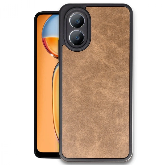 HERŞEYTREND Oppo A38 Kılıf Aras Deri Kapak - Taba