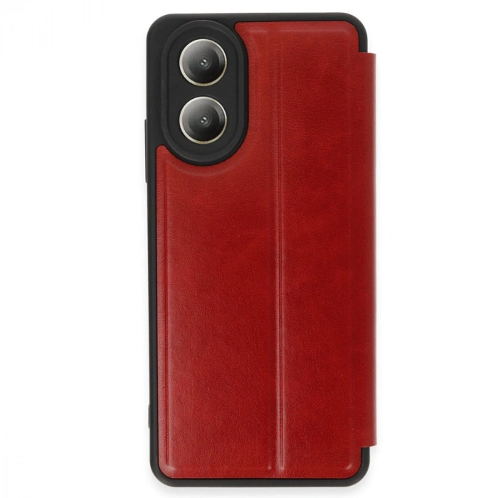 HERŞEYTREND Oppo A38 Kılıf Flip Cover - Kırmızı