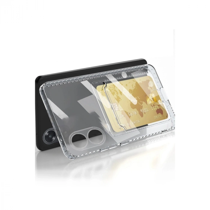 HERŞEYTREND Oppo A38 Kılıf Kart Şeffaf Silikon - Şeffaf