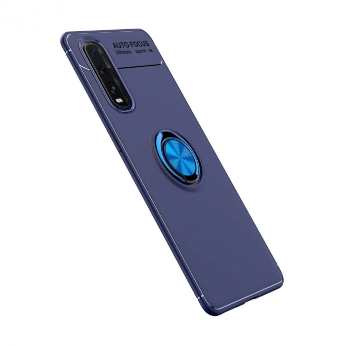 HERŞEYTREND Oppo Find X2 Kılıf Range Yüzüklü Silikon - Mavi
