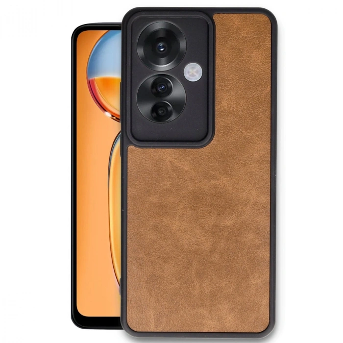 HERŞEYTREND Oppo Reno 11f Kılıf Aras Deri Kapak - Taba