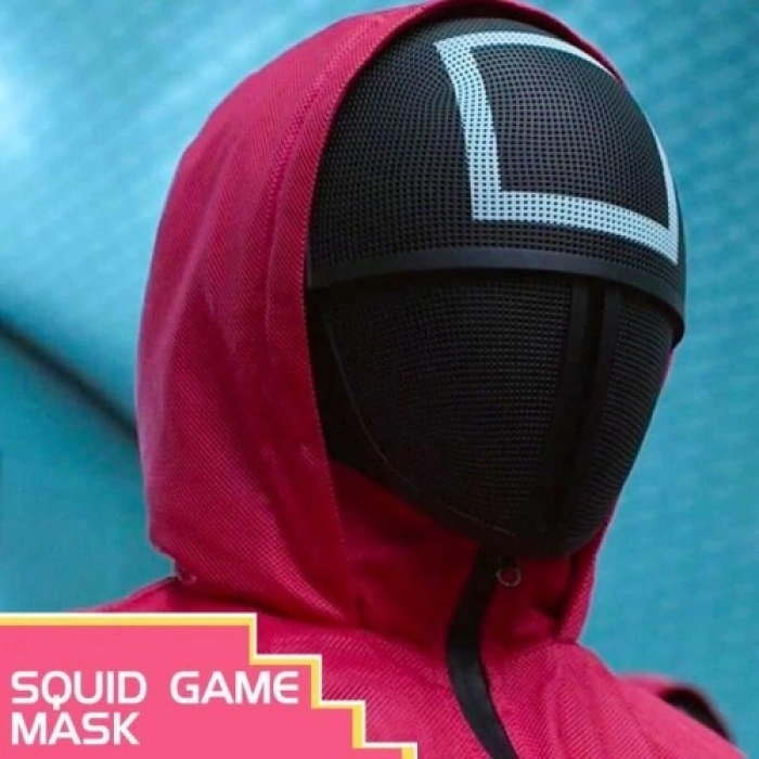 HERŞEYTREND Orijinal Squid Game Kare Maskesi Kalamar Oyun Maskesi