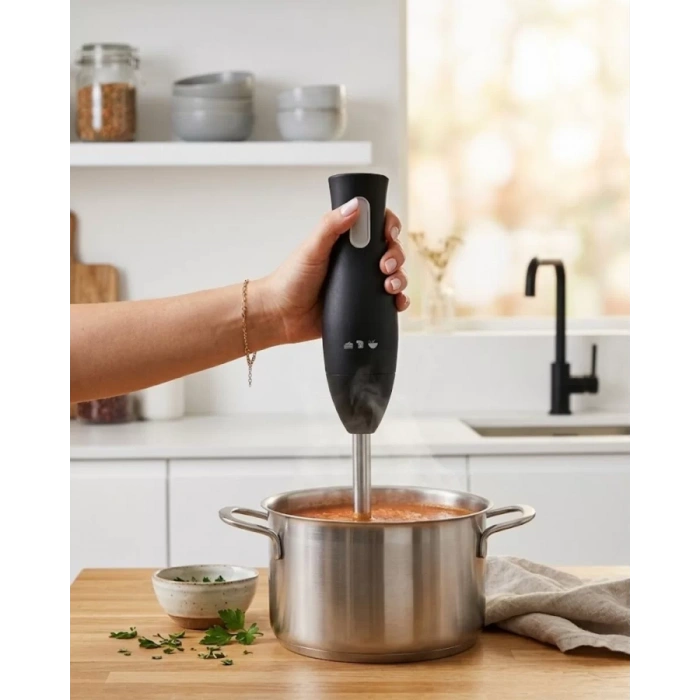 HERŞEYTREND Paslanmaz Çelik Blender Ayağına Sahip Ergonomik El Blenderı