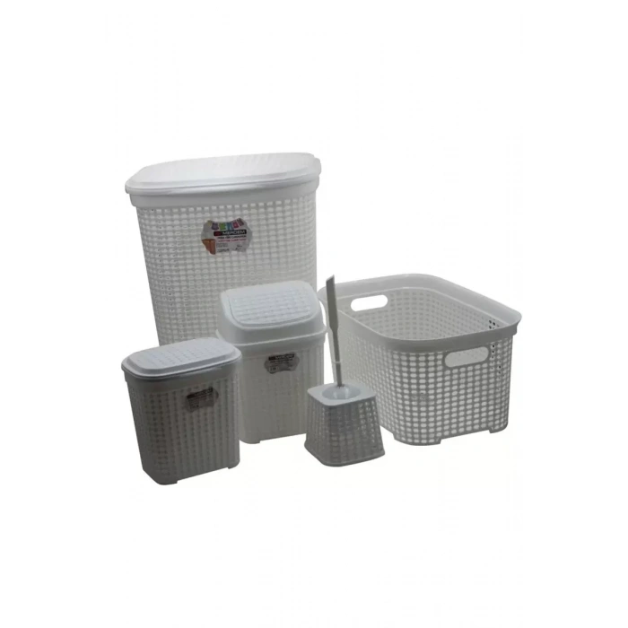HERŞEYTREND Petek 5 Li Banyo Çeyiz Seti Royaleks-MRD307-Dv