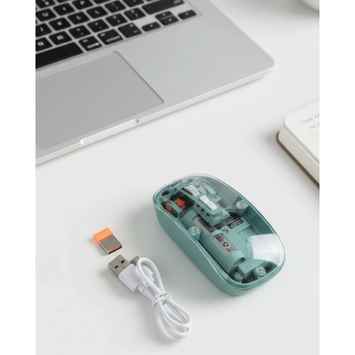 HERŞEYTREND Pilli Kablosuz Mouse Bluetooth ve USB Uyumlu Sessiz Tıklama