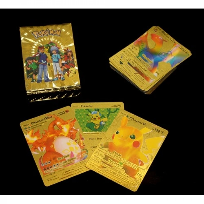 HERŞEYTREND Pokemon Oyun Kartı Altın Deste Model 3