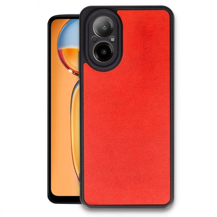 HERŞEYTREND Realme 12 Lite Kılıf Aras Deri Kapak - Kırmızı