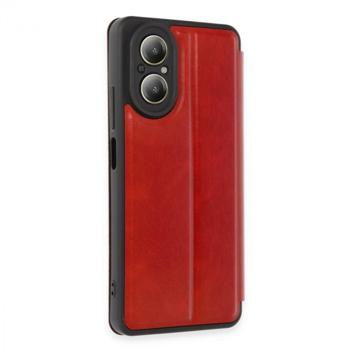 HERŞEYTREND Realme 12 Lite Kılıf Flip Cover - Kırmızı