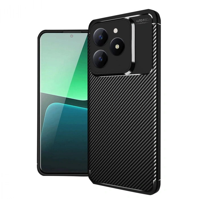HERŞEYTREND Realme C61 Kılıf Auto Focus Karbon Kapak - Siyah