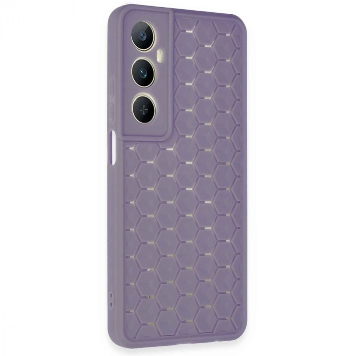 HERŞEYTREND Realme C65 Kılıf Petek Silikon Kapak - Lila