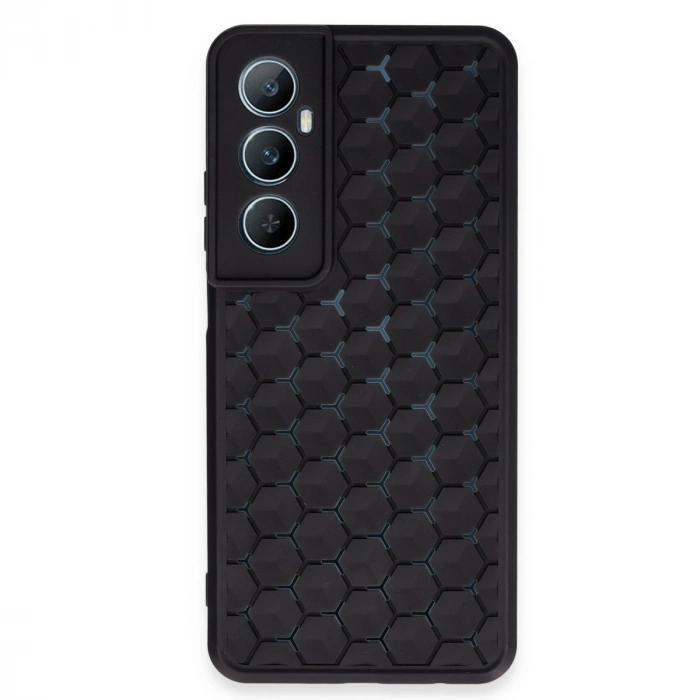 HERŞEYTREND Realme C65 Kılıf Petek Silikon Kapak - Siyah