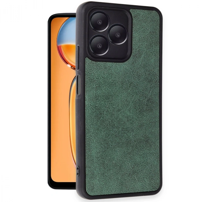 HERŞEYTREND Realme Note 50 4g Kılıf Aras Deri Kapak - Koyu Yeşil