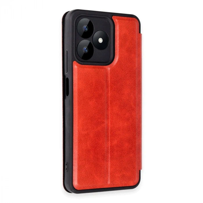 HERŞEYTREND Realme Note 50 4g Kılıf Flip Cover - Kırmızı