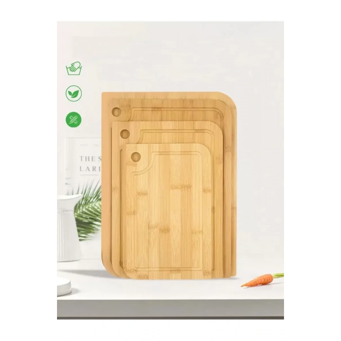 HERŞEYTREND Rossel Premium 3lü Bambu Kesim Panosu