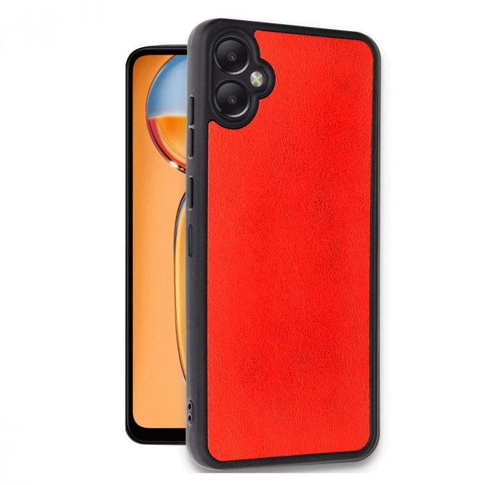 HERŞEYTREND Samsung Galaxy A06 Kılıf Aras Deri Kapak - Kırmızı