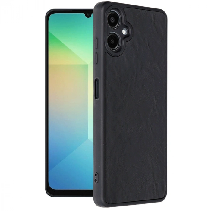 HERŞEYTREND Samsung Galaxy A06 Kılıf Aras Deri Kapak - Siyah