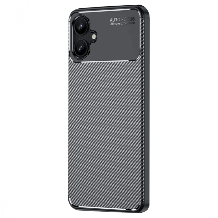 HERŞEYTREND Samsung Galaxy A06 Kılıf Auto Focus Karbon Kapak - Siyah