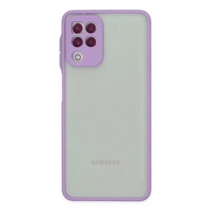 HERŞEYTREND Samsung Galaxy A22 Kılıf Montreal Silikon Kapak - Mor