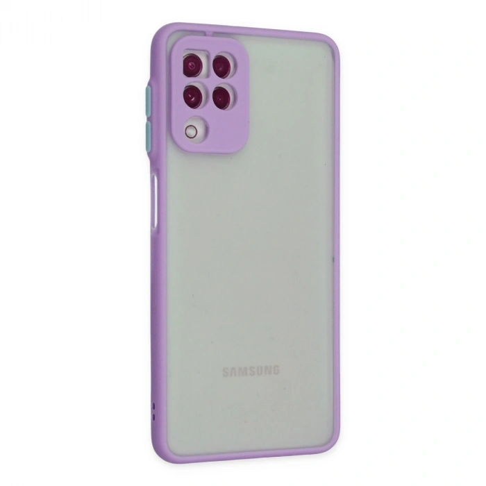 HERŞEYTREND Samsung Galaxy A22 Kılıf Montreal Silikon Kapak - Mor