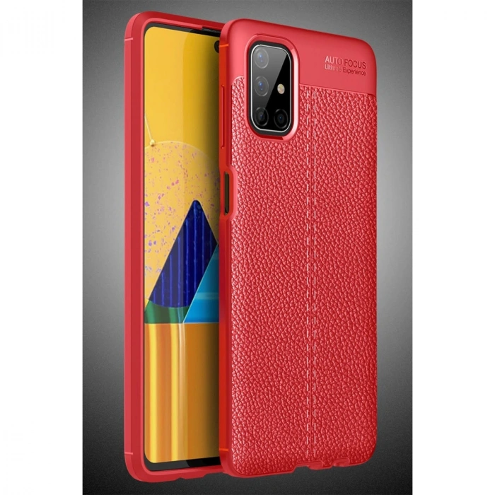 HERŞEYTREND Samsung Galaxy M51 Kılıf Auto Focus Kapak - Kırmızı