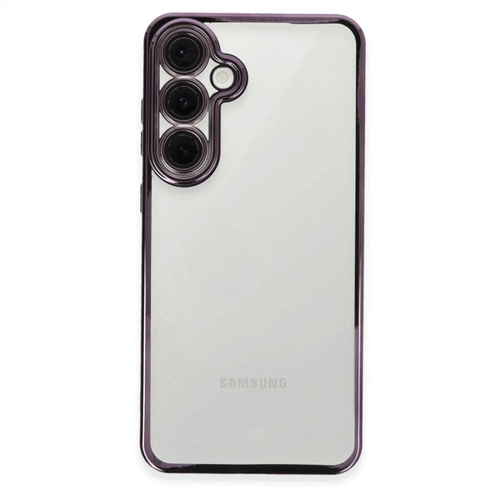 HERŞEYTREND Samsung Galaxy S24 Fe Kılıf Razer Lensli Silikon - Mor