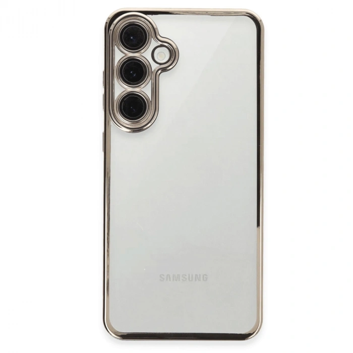 HERŞEYTREND Samsung Galaxy S24 Fe Kılıf Razer Lensli Silikon - Titanyum Gri