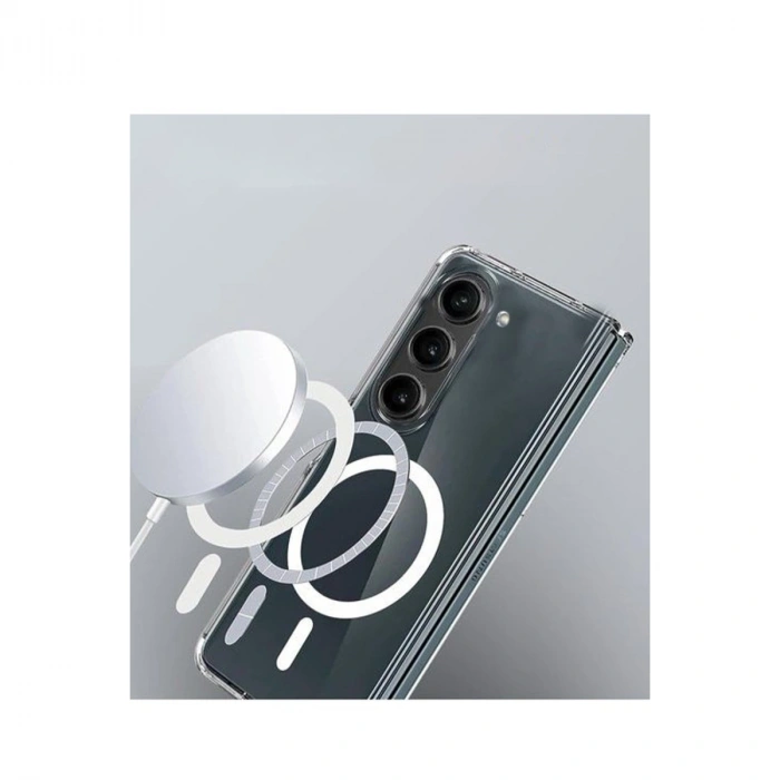 HERŞEYTREND Samsung Galaxy Z Fold 6 Kılıf Magneticsafe Şeffaf Silikon - Şeffaf