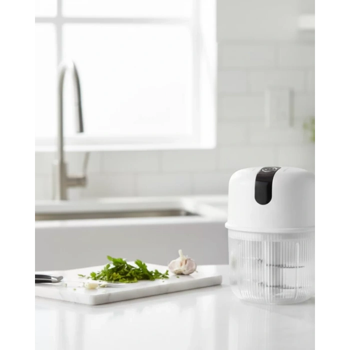 HERŞEYTREND Şarjlı Mini Sarımsak Doğrayıcı USB Şarjlı 250 ml