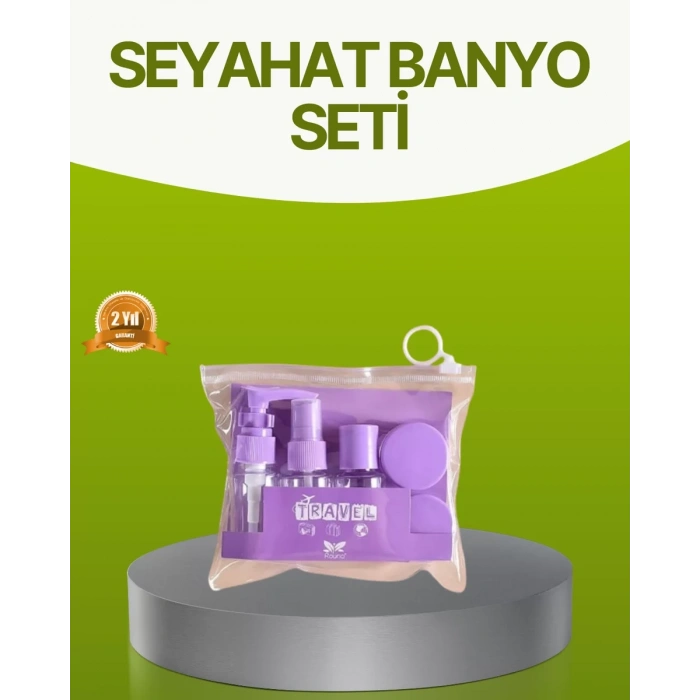 HERŞEYTREND Seyahat Banyo Seti 5 Parça Şeffaf Taşıma Çantalı 30 ml