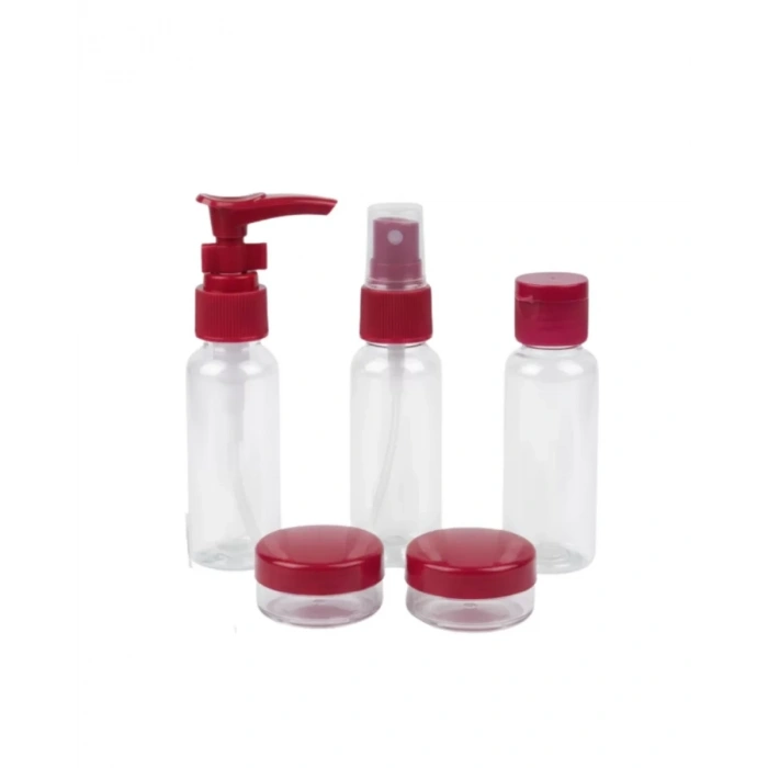 HERŞEYTREND Seyahat İçin 5’li Şeffaf Kozmetik Organizer Seti