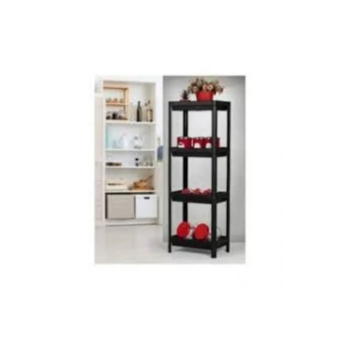 HERŞEYTREND Shelf Unit Raf Ünitesi Siyah Renk 4 Katlı Royaleks-81414
