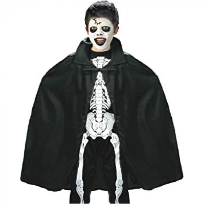 HERŞEYTREND Siyah Renk Yakalı Halloween Pelerini 90 cm