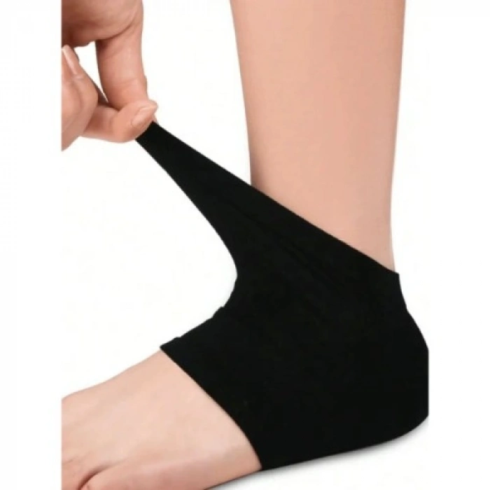 HERŞEYTREND Siyah Silikon Topuk Nemlendirici Çorap