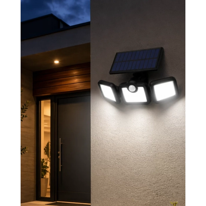 HERŞEYTREND Solar Sensörlü LED Projektör Hareket Algılayıcılı Güneş Enerjili Bahçe Lambası Dış Mekan Aydınlatma