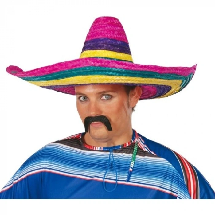 HERŞEYTREND Sombrero Meksika Şapkası Renkli Örme Hasır Yetişkin Boy