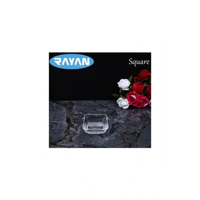 HERŞEYTREND Square Tekli Kare Cam Kahvaltılık Kase ROYALEKS-25057