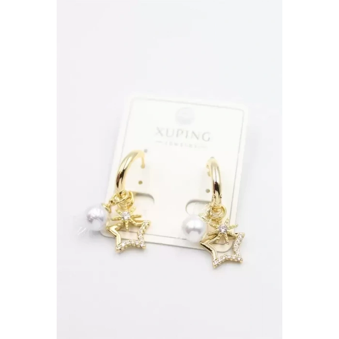 HERŞEYTREND Taşlı Charm Küpe - Altın