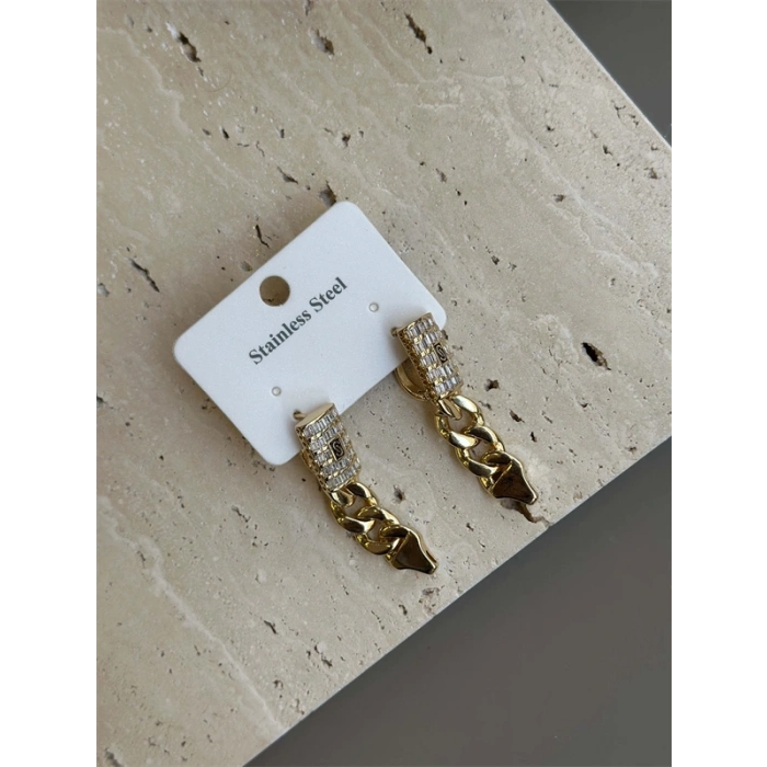 HERŞEYTREND Taşlı Gurmet Küpe - Altın