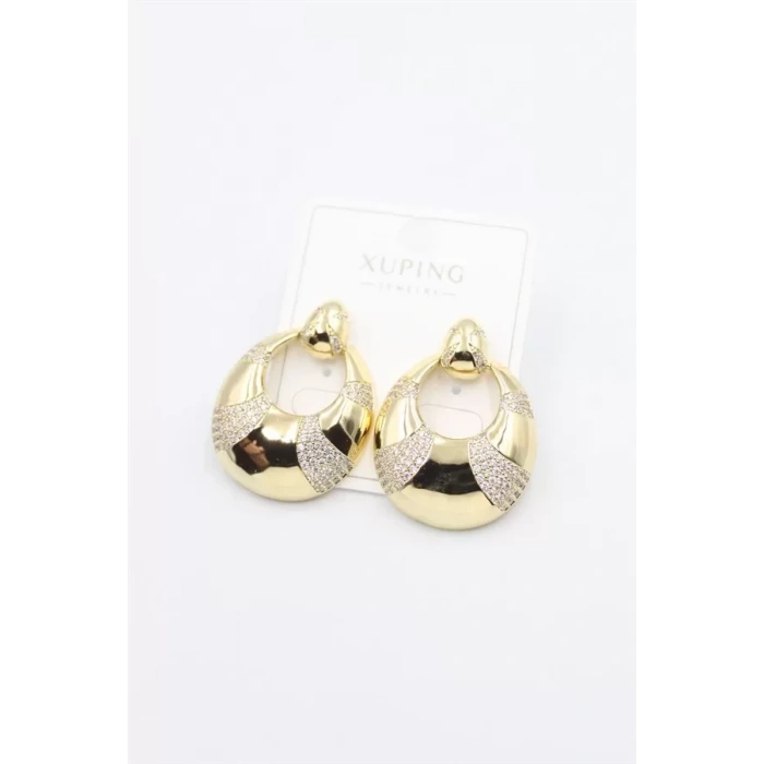 HERŞEYTREND Taşlı Küpe - Altın